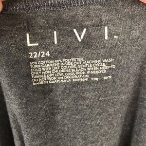 LIVI Active Tie Back Workout Tank Sleeveless Tee - 22 / 24 plus. Dark Gray.